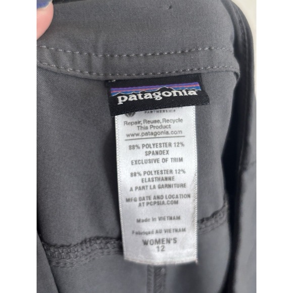 Patagonia Womens 12‎ Capri Pants Gray Hiking Lightweight Hiking Packable - Picture 2 of 4
